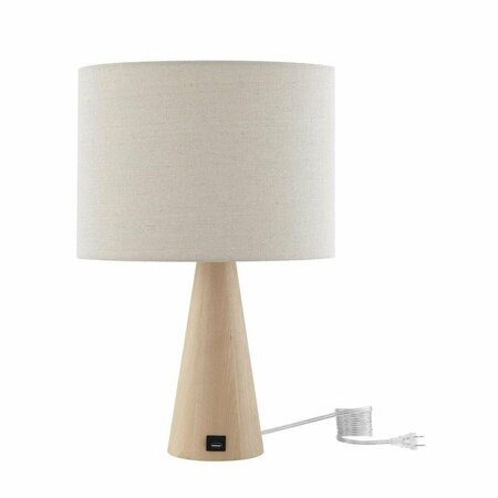 LIGHTING BUSINESS Maylee Wood Base Table Lamp, Beige LI3644304